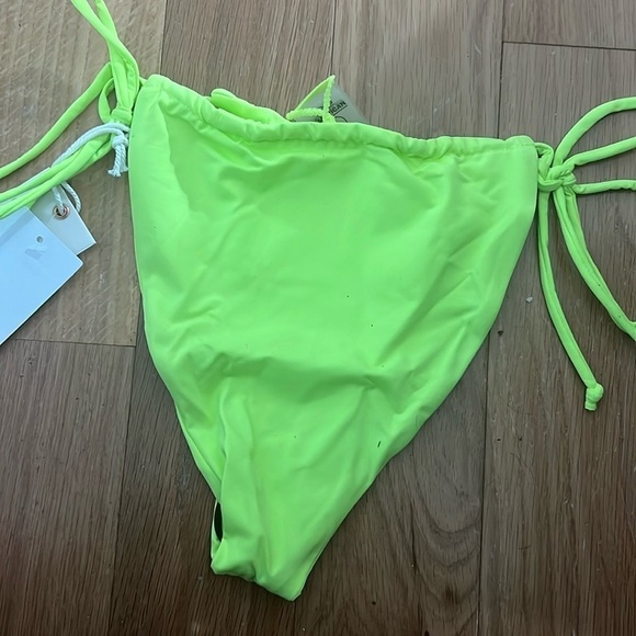 Good American TinyTies Bikini Bottom NWT size 1 Electric Lime - Picture 4 of 6